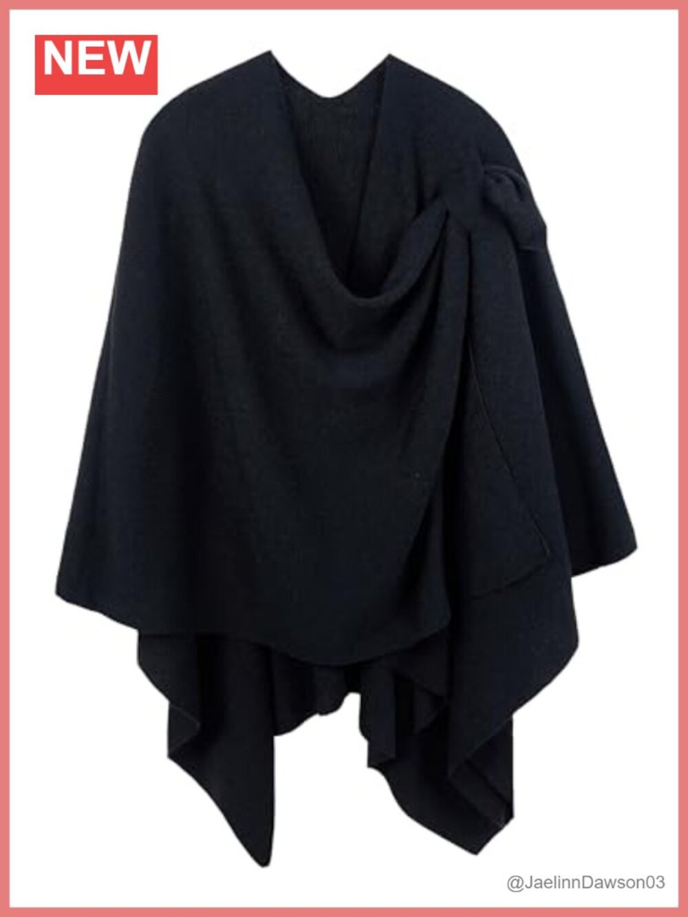 Women's Cross Front Knit Poncho Sweater Wrap Topper Cardigan Cape Fall Winter